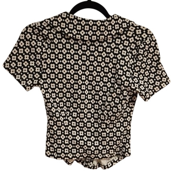 Maeve Brown and Black V-Neck Ruched Blouse - Picture 2 of 2